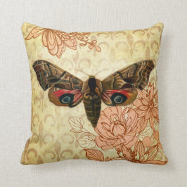 Vintage Moth Cushion Kissen