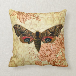 Vintage Moth Cushion Kissen