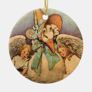 Vintage Mother Goose Kinder Jessie Willcox Smith Keramikornament