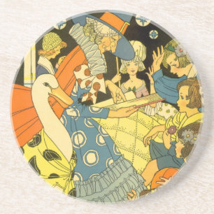 Vintage Mother Goose liest Kindern vor Getränkeuntersetzer