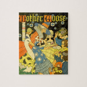 Vintage Mother Goose liest Kindern vor Puzzle