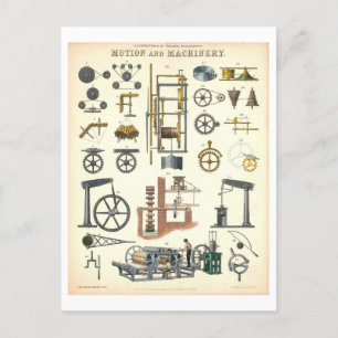 Vintage "Motion and Machinery" Bildung Postkarte