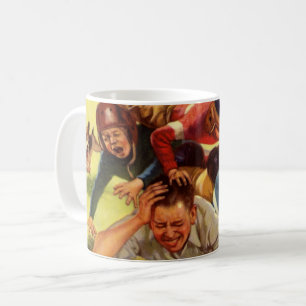 Vintage-Motiv zum Vatertag, Fußball spielende Kind Kaffeetasse
