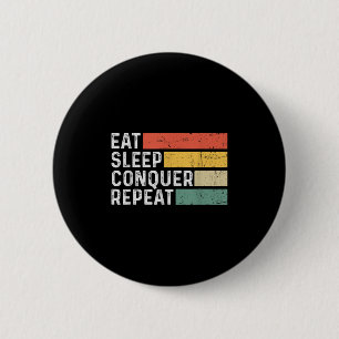 Vintage Motivierend Lustig Retro - Essen Schlafen Button