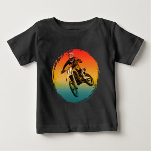 Vintage-Motocross-Geländemotorradfahrer Motorrad Baby T-shirt