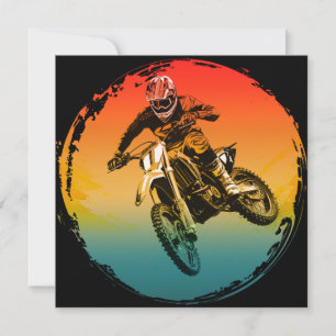 Vintage-Motocross-Geländemotorradfahrer Motorrad Einladung