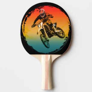 Vintage-Motocross-Geländemotorradfahrer Motorrad Tischtennis Schläger