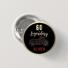 Vintage Motorcycle 60th Birthday Bike Party Button