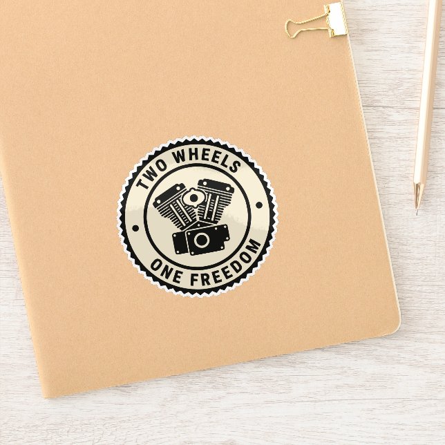 Vintage Motorcycle Engine Freedom Emblem Aufkleber (Notizbuch)