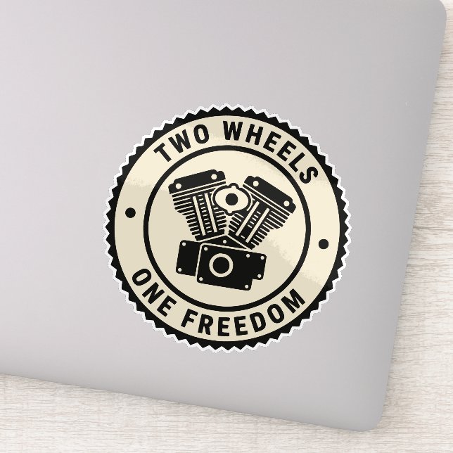 Vintage Motorcycle Engine Freedom Emblem Aufkleber (Detail)