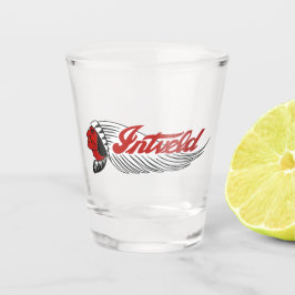 Vintage Motorcycle Logo White Schnapsglas