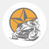 Vintage Motorcycle Racing Circle Star