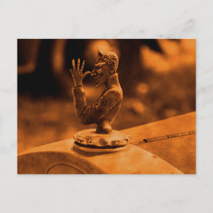 Vintage-Motorhauben-Ornament-Postkarte Postkarte