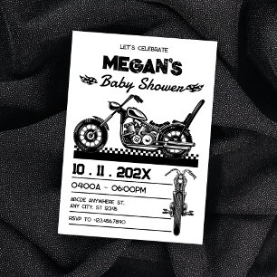 Vintage-Motorrad-Biker-Baby-Party Einladung
