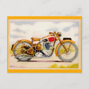 Vintage-Motorrad-Druck Postkarte