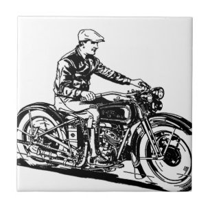 Vintage-Motorrad Fliese