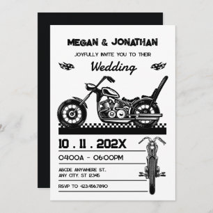 Vintage Motorrad-Hochzeit Einladung