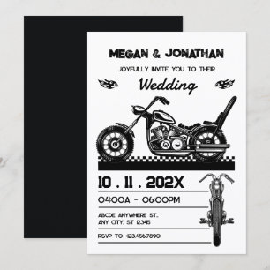 Vintage Motorrad-Hochzeit Einladung