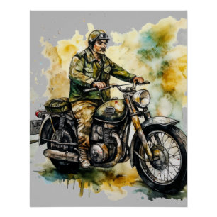 Vintage-Motorrad-Kunstposter Klassisches Designpla Poster