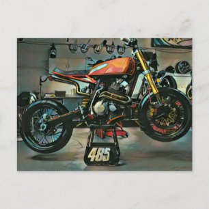 vintage Motorrad-Kunstwerke Postkarte