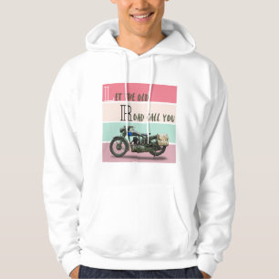 Vintage-Motorrad - Lass die alte Straße dich rufen Hoodie