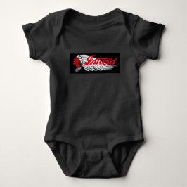 Vintage-Motorrad-Logo Schwarz Baby Strampler