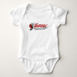 Vintage-Motorrad-Logo Weiß Baby Strampler