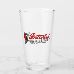 Vintage-Motorrad-Logo Weiß Glas