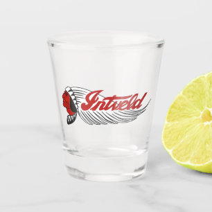Vintage-Motorrad-Logo Weiß Schnapsglas