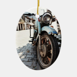Vintage-Motorrad-Ornament Keramik Ornament