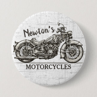 Vintage Motorrad-Personalisierter NAME Biker-Garag Button