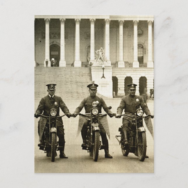Vintage Motorrad-Polizist der 1920er Jahre Postkarte (Vorderseite)