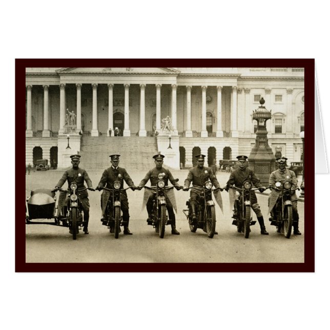 Vintage Motorrad-Polizisten der 1920er Jahre (Vorderseite (Horizontal))