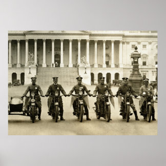 Vintage Motorrad-Polizisten der 1920er Jahre Poster