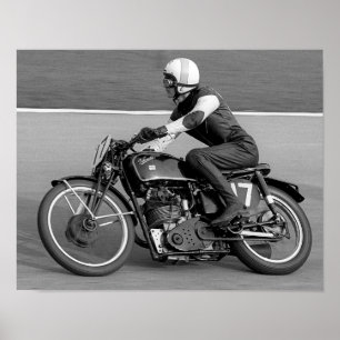 Vintage-Motorrad-Rennposter Poster