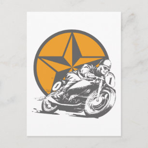 Vintage-Motorrad-Rennsport Kreis Star Postkarte