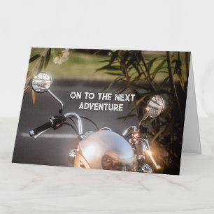 Vintage-Motorrad, Renteneintrittskarte für ihn Karte