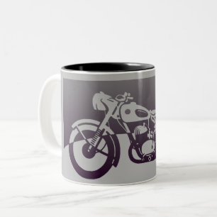 Vintage Motorrad-Tasse Zweifarbige Tasse