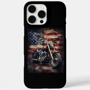 Vintage-Motorrad USA-Flagge Retro-Biker Amerikanis iPhone 16 Pro Max Hülle