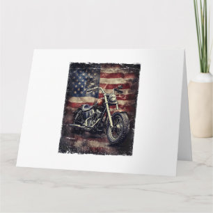 Vintage-Motorrad USA-Flagge Retro-Biker Amerikanis Karte