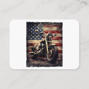 Vintage-Motorrad USA-Flagge Retro-Biker Amerikanis Visitenkarte