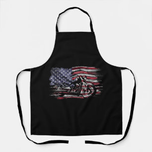 Vintage-Motorrad USA-Flagge Retro-Biker, Motorradf Schürze