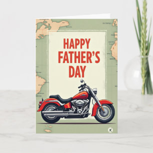Vintage-Motorrad-Vatertagskarte Karte