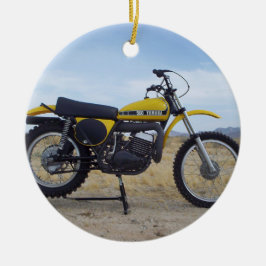 Vintage Motorrad-Weihnachtsverzierung Keramik Ornament