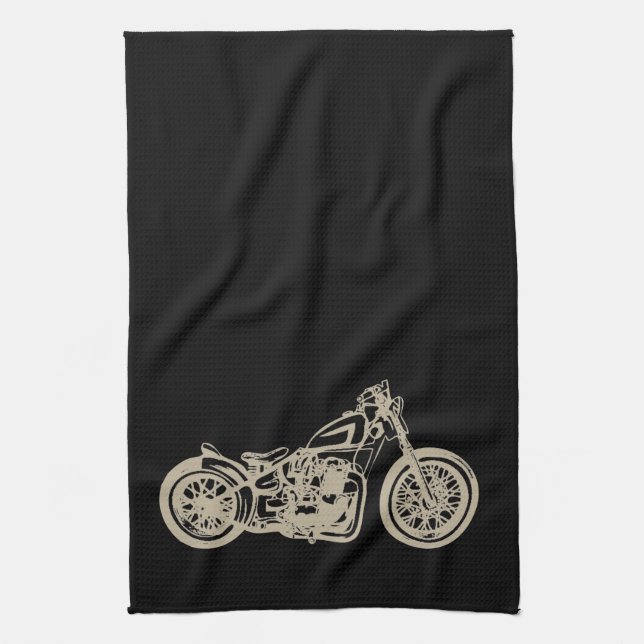 Vintage-Motorradbar oder Männerhöhle Geschirrtuch (Vertikal)