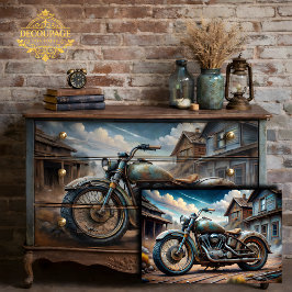Vintage Motorraddekoutierung Seidenpapier