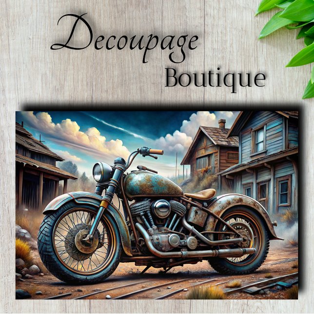 Vintage Motorraddekoutierung Seidenpapier (Vintage Motorcycle Decoupage Tissue Paper)