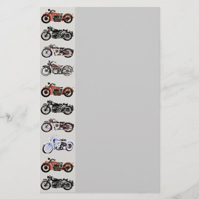VINTAGE MOTORRÄDER BRIEFPAPIER (Vorderseite)