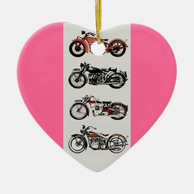 VINTAGE MOTORRÄDER KERAMIK ORNAMENT (Vorne)