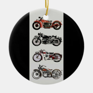 VINTAGE MOTORRÄDER KERAMIKORNAMENT